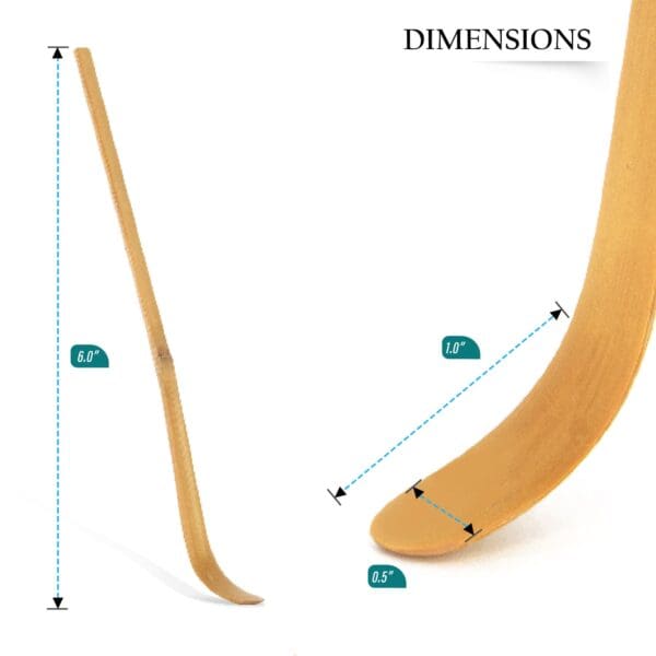 A wooden hockey stick with measurements on it.