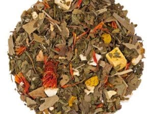 A pile of tea with herbs and spices.